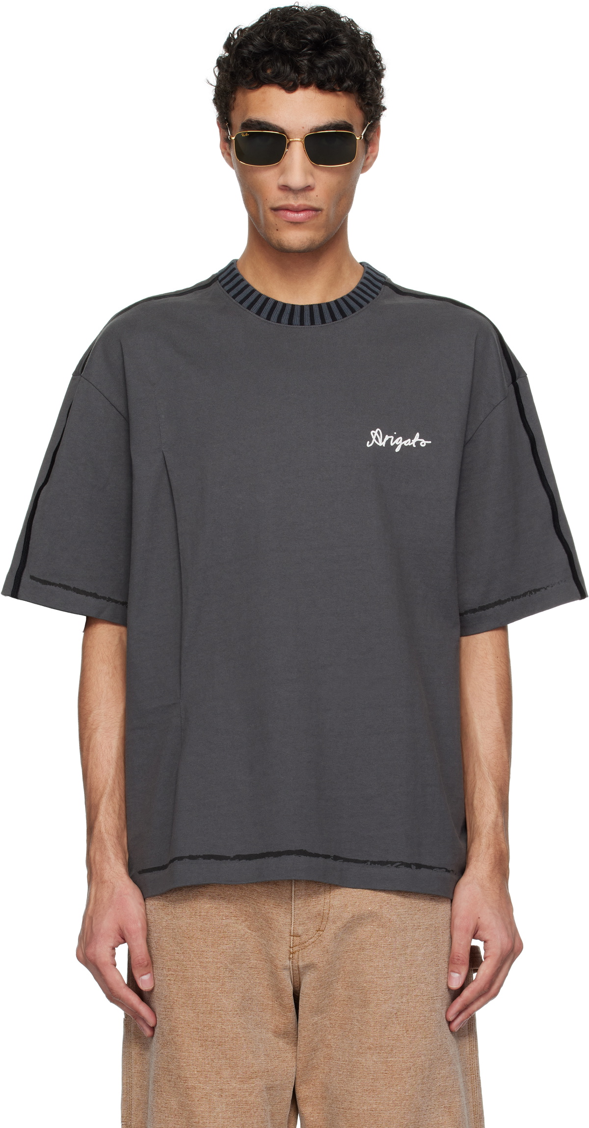 Axel Arigato Gray Seam Relaxed T-shirt Axel Arigato