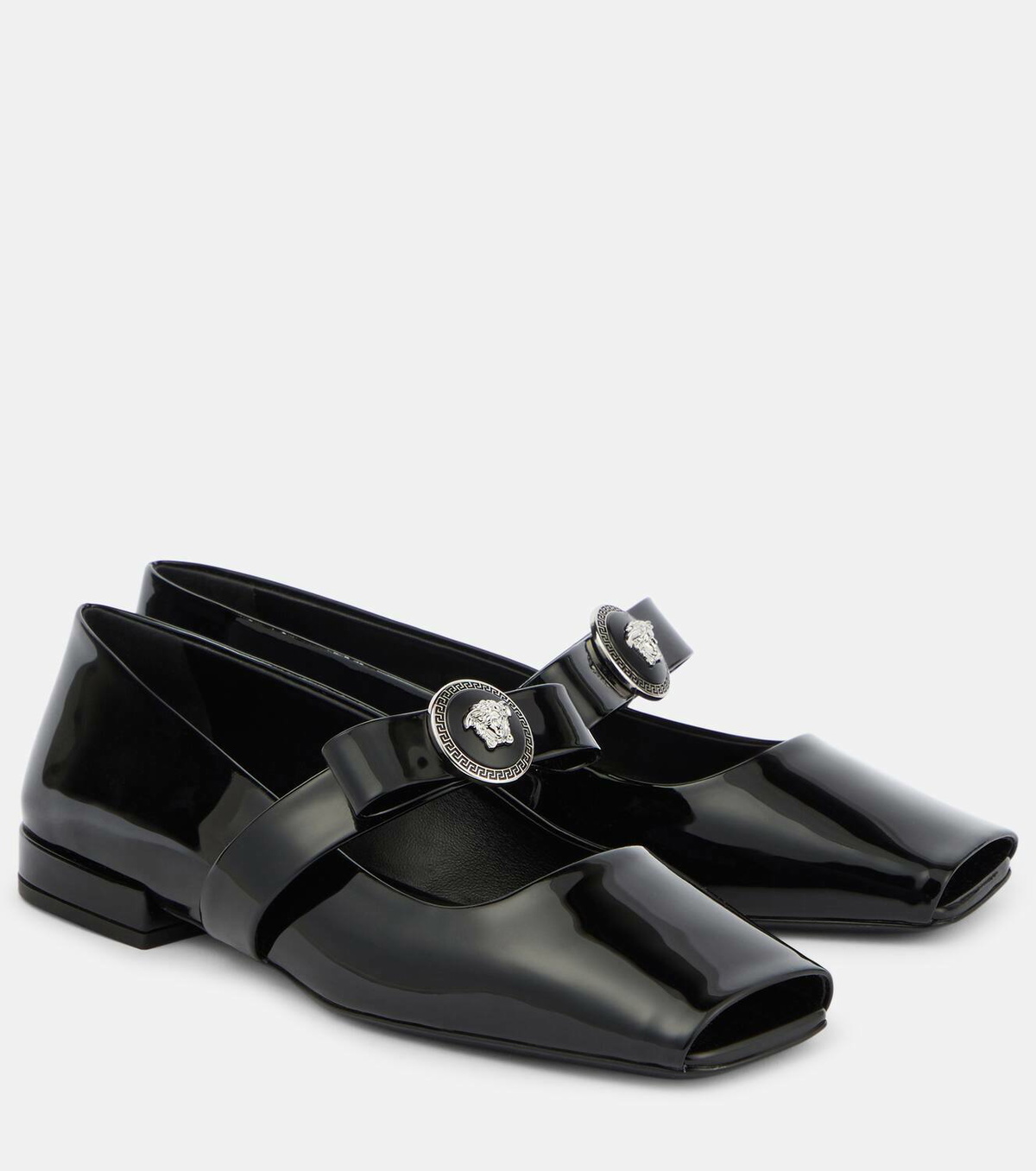 Versace Leather Flats Leather flats Versace Black size 41 EU in Leather - 44520452 main image 3