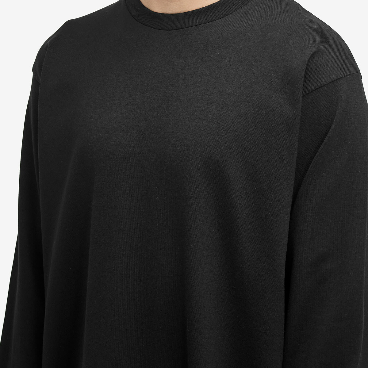 Auralee Men's Luster Plaiting Long Sleeve T-Shirt in Black Auralee