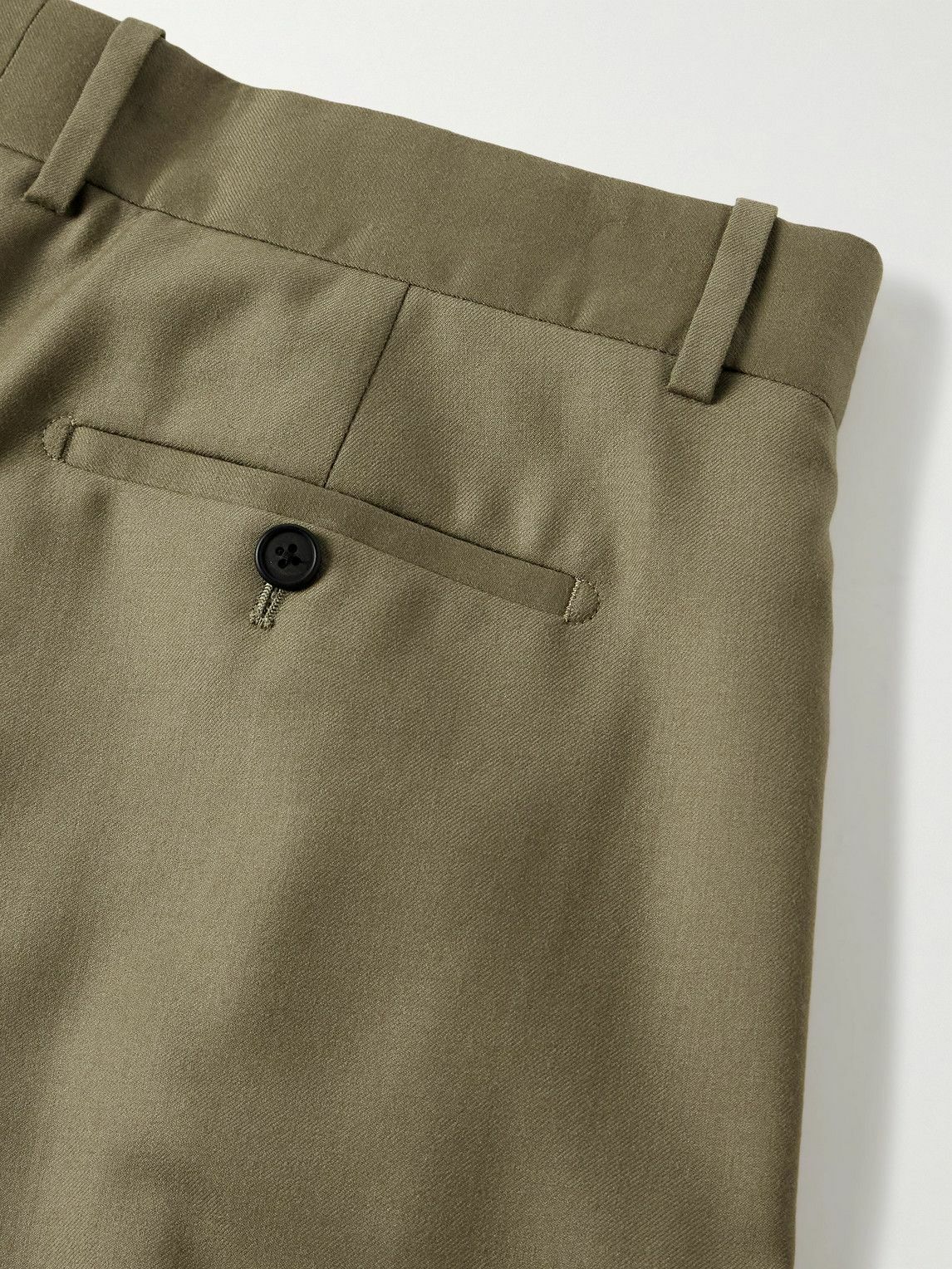 The Row - Zev Straight-Leg Pleated Virgin Wool-Twill Trousers - Neutrals