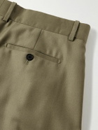 The Row - Zev Straight-Leg Pleated Virgin Wool-Twill Trousers - Neutrals