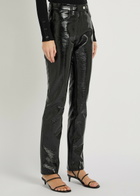 Courrèges Reedition Crinkled Vinyl Trousers Black