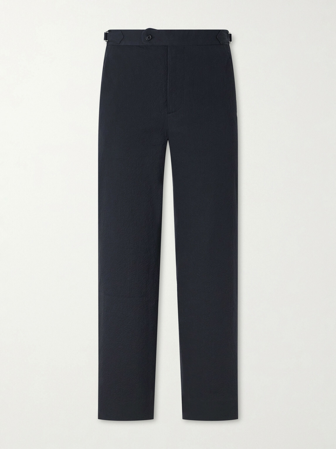 BODE - Straight-Leg Cotton-Blend Seersucker Trousers - Blue