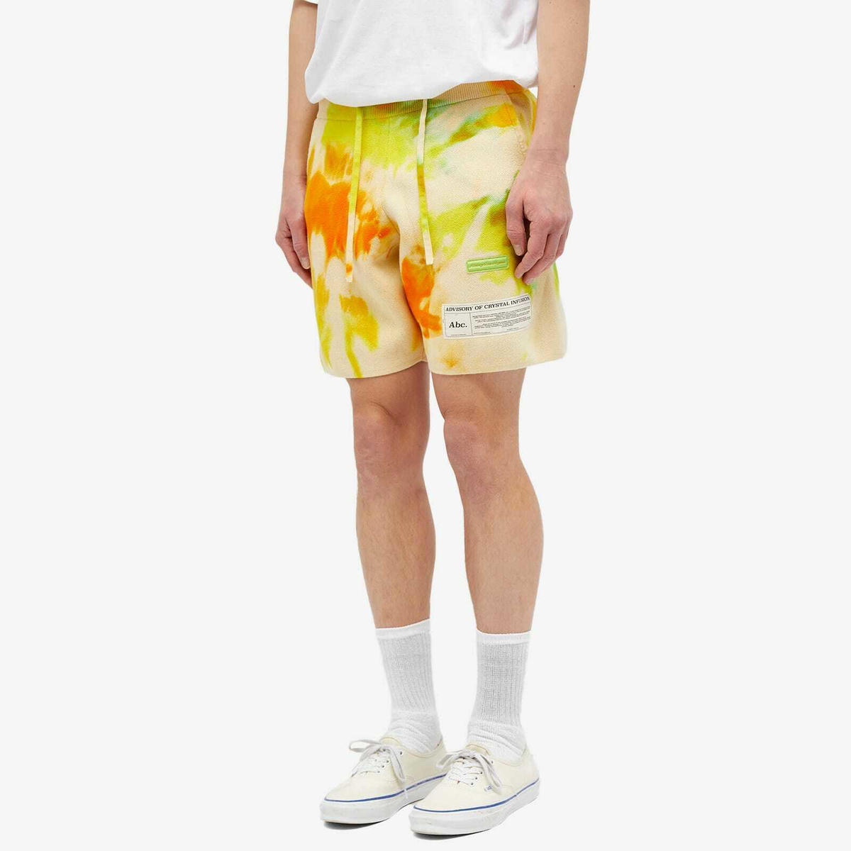 Advisory Board Crystals Men's Tie-Dye Shorts in Yellow