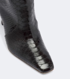 Malone Souliers Raven croc-effect leather knee-high boots