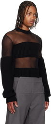Jean Paul Gaultier Black Mesh Cut Out Details Top