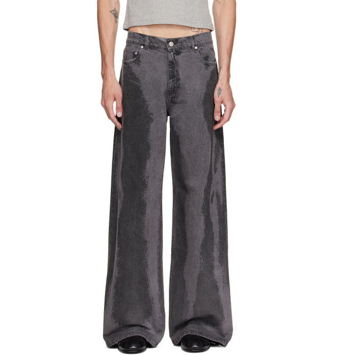Photo: CAMPERLAB Black Paint Laser Boot Cut Jeans