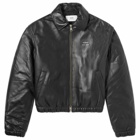 AMI Paris Men's Padded Leather Jacket in Black