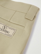 Valentino Garavani - Straight-Leg Cotton-Gabardine Trousers - Neutrals