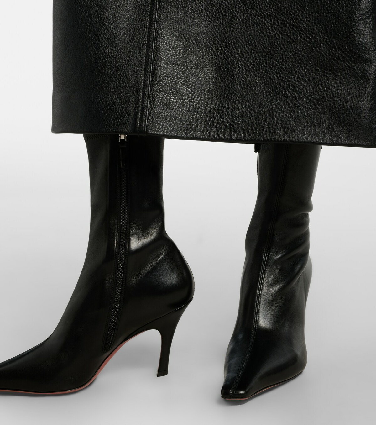 Amina Muaddi Jamie 80 leather ankle boots