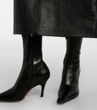 Amina Muaddi Jamie 80 leather ankle boots