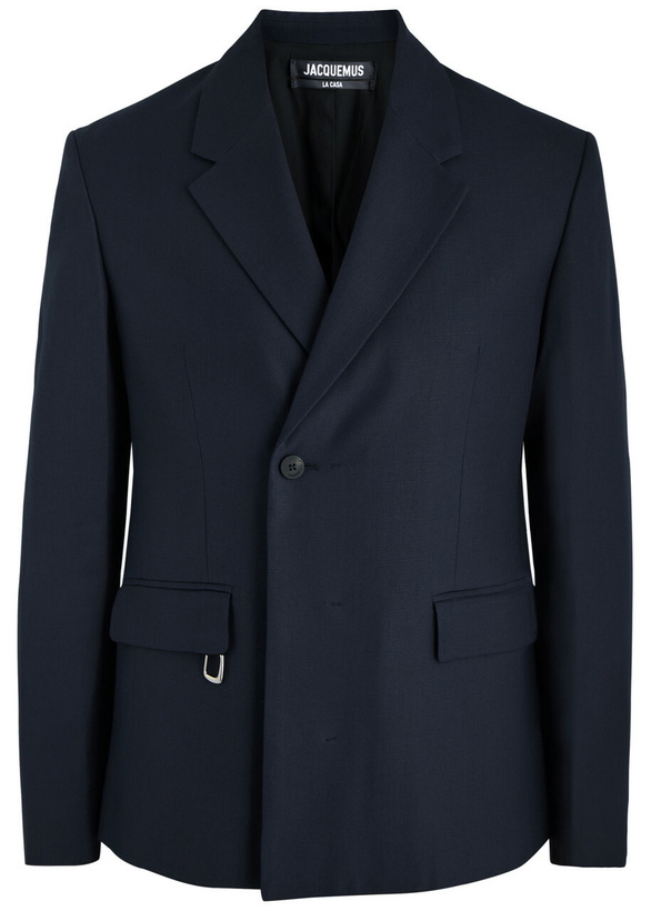 Photo: Jacquemus La Veste Melo Woven Blazer Navy