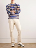 A.P.C. - Bryce Striped Brushed-Knit Sweater - Blue