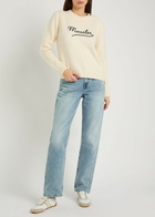 Moncler Logo-embroidered Cotton-blend Jumper Cream