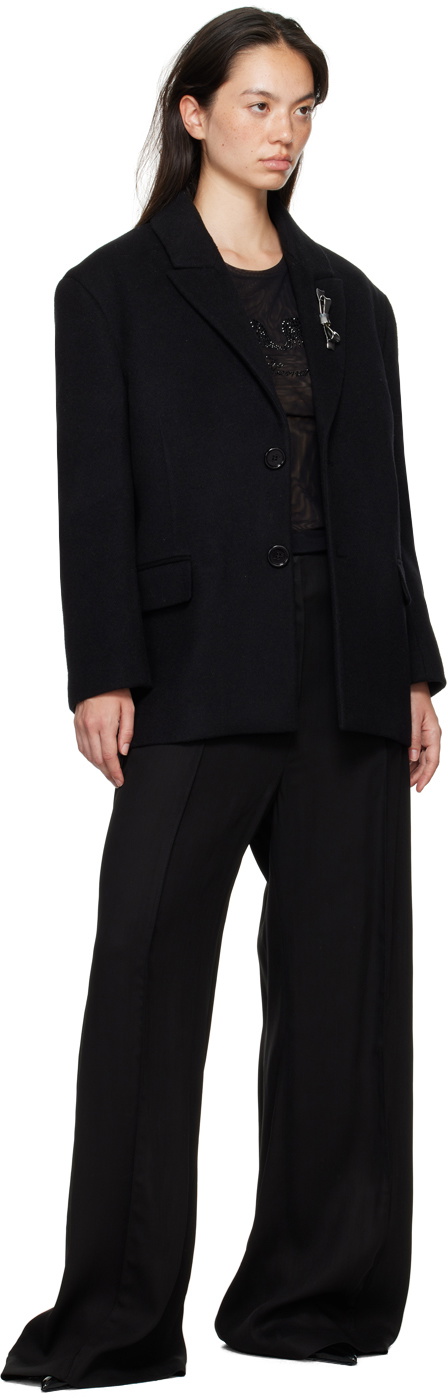 Blumarine Black Bijoux Pin Blazer