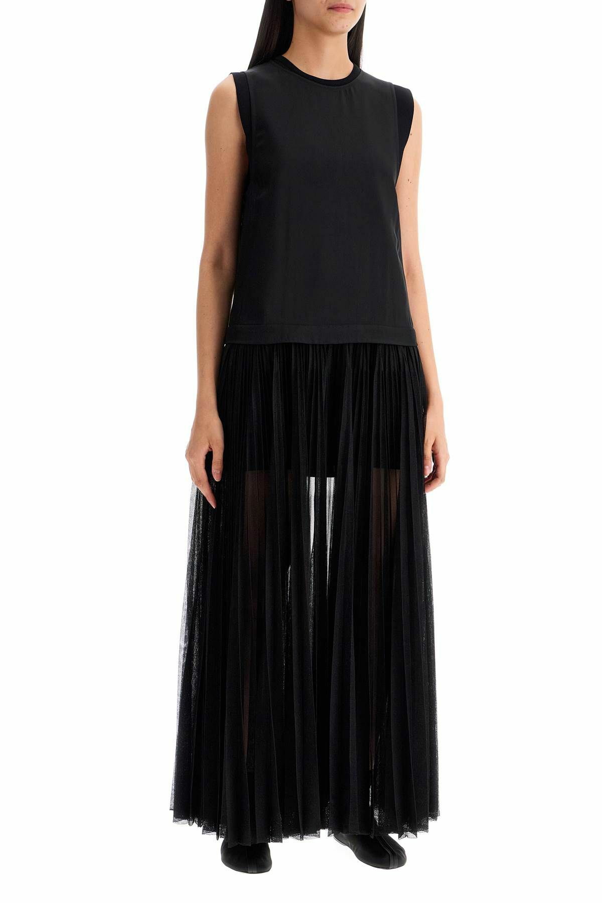 ワンピース JIL SANDER Pleated skirt dress Black  J02CT0101J45014 Jil Sander Pleated W Skirt in Black | Santa Fe Dry Goods