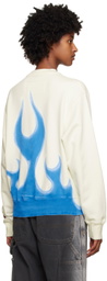 Heron Preston White Law Flames Sweatshirt