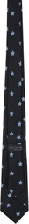 YOHJI YAMAMOTO Black & Blue Star Pattern JQ Derby Tie