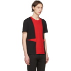 Alexander McQueen Black and Red Panelled T-Shirt
