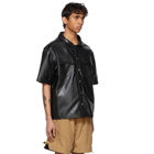 Rhude Black Leather Snap Shirt