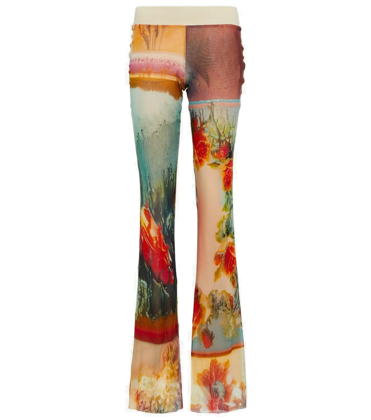 Jean Paul Gaultier Floral tulle flared pants Jean Paul Gaultier