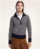 Brooks Brothers Women's Lambswool Half-Zip Sweater | Navy/Cream