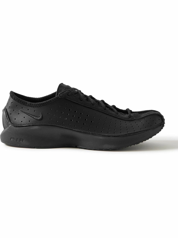Photo: Nike - Air Superfly Suede-Trimmed Perforated Leather Sneakers - Black