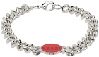 Marni Silver & Red Logo Chain Bracelet