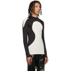 Sankuanz Black and Off-White Colorblock Long Sleeve T-Shirt