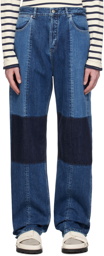 Jil Sander Blue Paneled Jeans