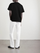 CELINE - Logo-Embroidered Cotton-Jersey T-Shirt - Black
