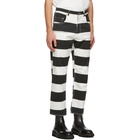 Vyner Articles Black and White Stripe Print Trousers