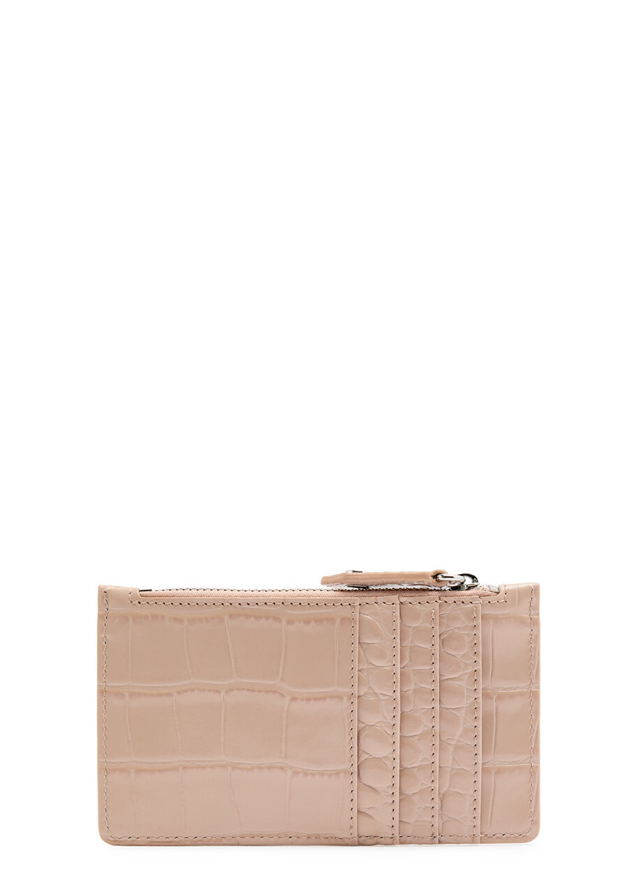 Vivienne Westwood Orb Crocodile-effect Leather Card Holder - Cream - One Size
