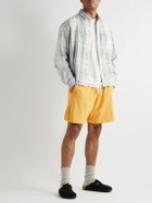 Jungmaven - Lounge Wide-Leg Hemp and Cotton-Blend Drawstring Shorts - Yellow