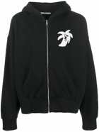 PALM ANGELS - Printed Cotton Zipped Hoodie