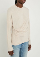 Vince Draped Stretch-jersey top Off White