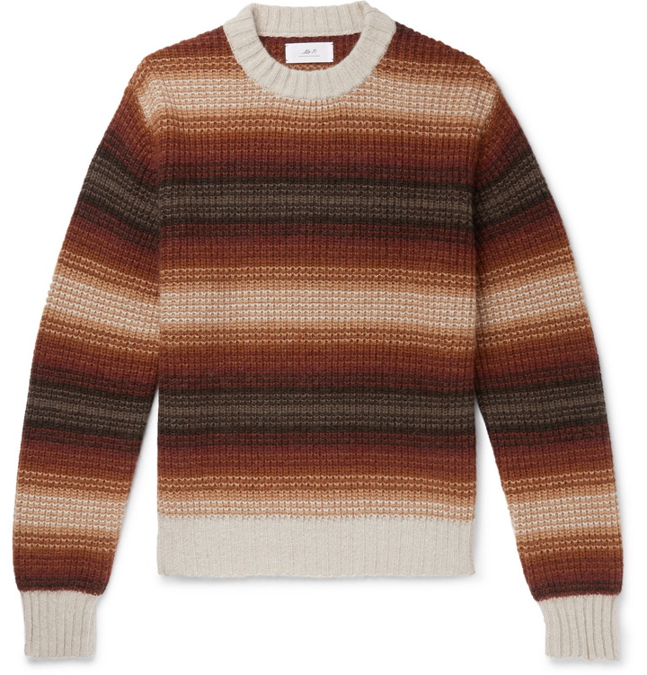 Photo: Mr P. - Striped Knitted Sweater - Brown