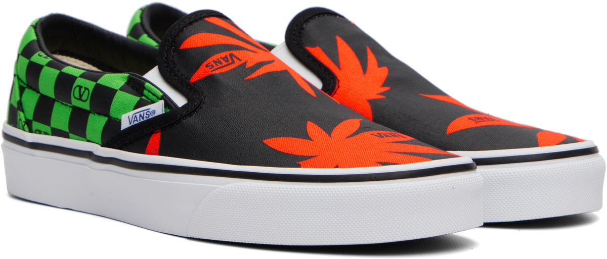 Valentino Garavani Black & Green Vans Edition VLogo Checkerboard Sneakers