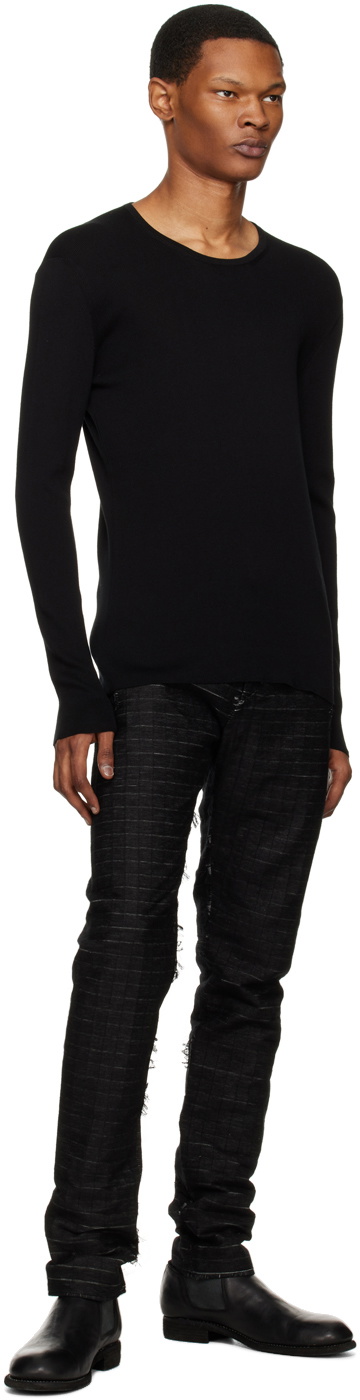 Label Under Construction Black Distressed Trousers