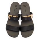 Giuseppe Zanotti Black Logo Zak Sandals