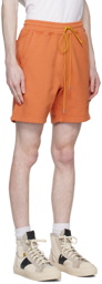 Rhude Orange Embroidered Shorts