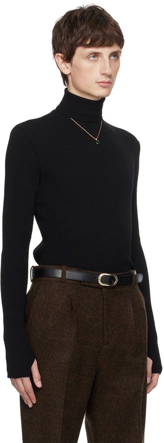 Ernest W. Baker Black Rib Turtleneck