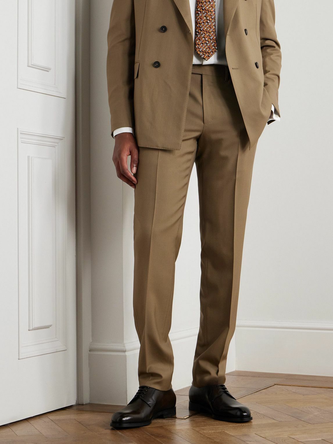 Zegna - Leather Derby Shoes - Brown