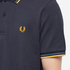 Fred Perry Authentic Men's Twin Tipped Polo Shirt in Navy/Blue And Gold