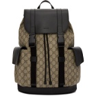 Gucci Beige and Black Soft GG Supreme Backpack