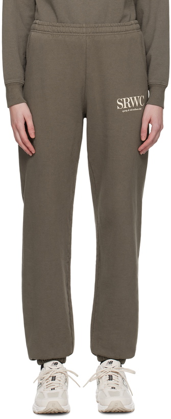 Photo: Sporty & Rich Taupe Upper East Side Sweatpants