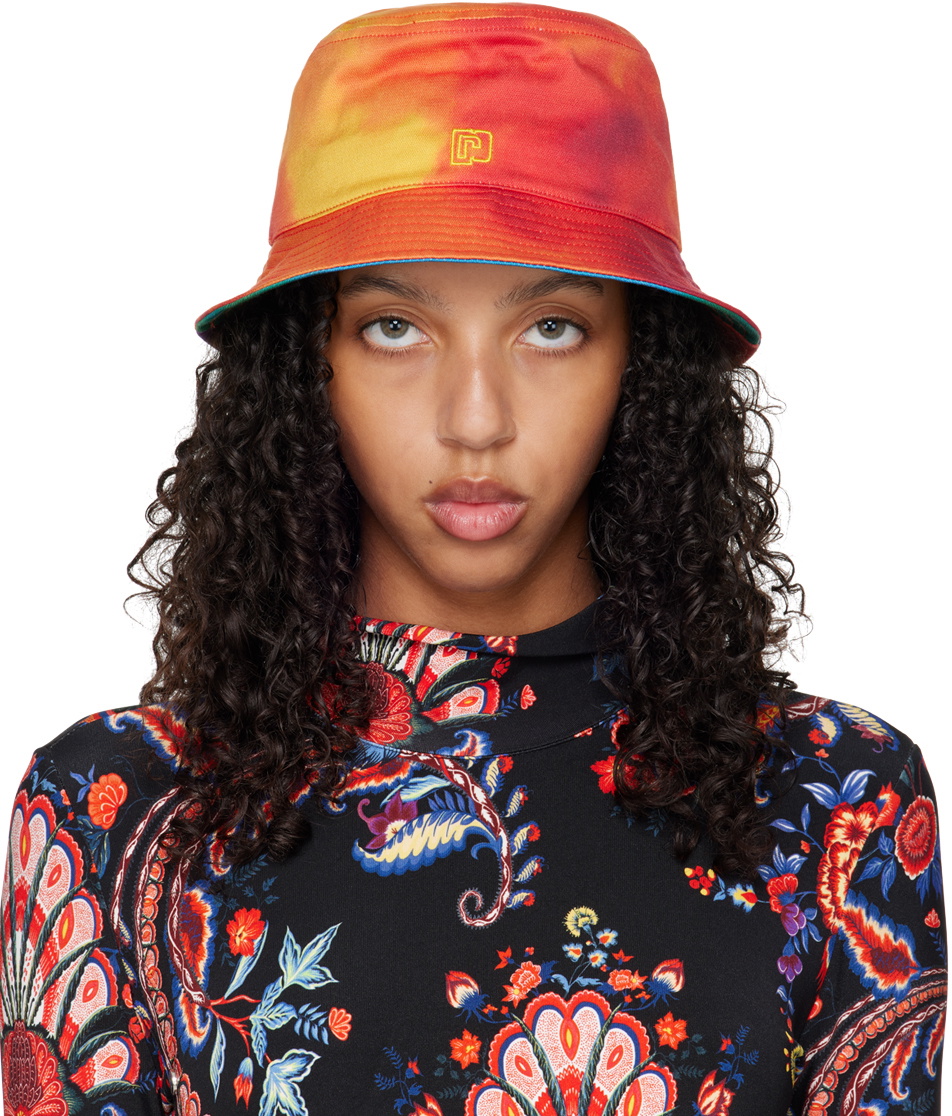 Printed Faux Fur Bucket Hat