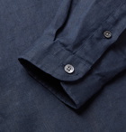 Boglioli - Grandad-Collar Linen Shirt - Blue
