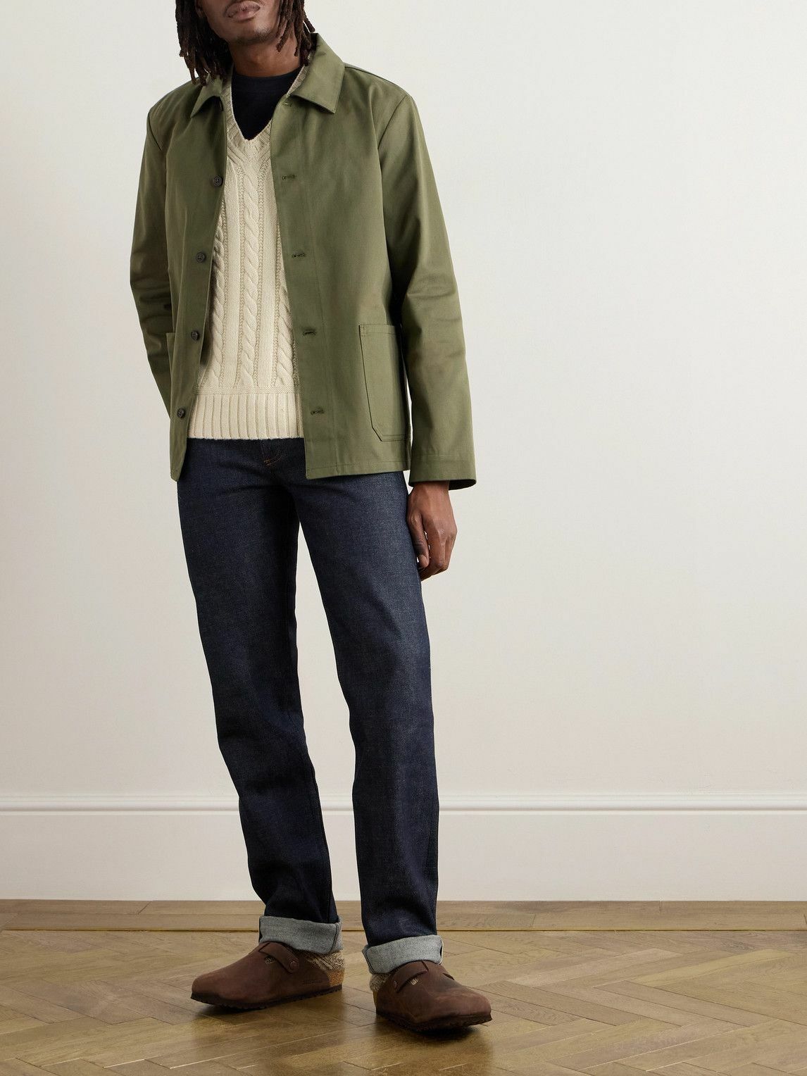 A.P.C. - Kerlouan Logo-Embroidered Cotton-Twill Overshirt A.P.C. - Kerlouan Logo-Embroidered Cotton-Twill Overshirt