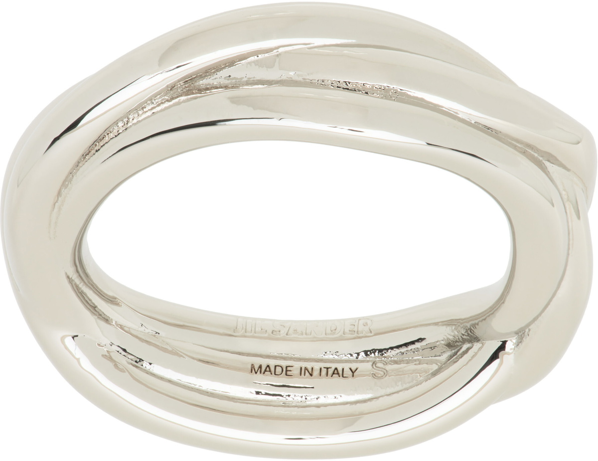 Jil Sander Silver Classic Chevalier Ring Jil Sander